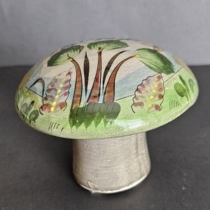 Tonalo Handpainted Mushroom Signed Mexico Folk Art